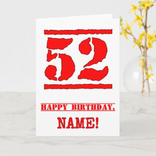 Cartão 52º Aniversário: Diversão, Carimbo de Borracha Ver