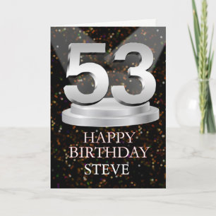 Cartão 53º Aniversário Destaques Adicionar Uma Placa De N