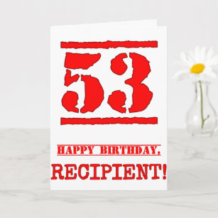 Cartão 53º Aniversário: Diversão, Carimbo de Borracha Ver