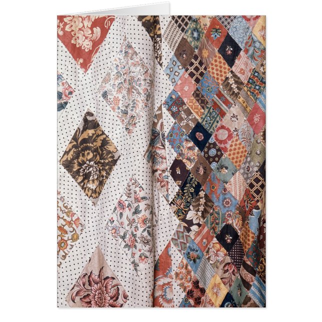 Cartão 53: Detalhe de uma edredão de retalhos feita pela (Frente)