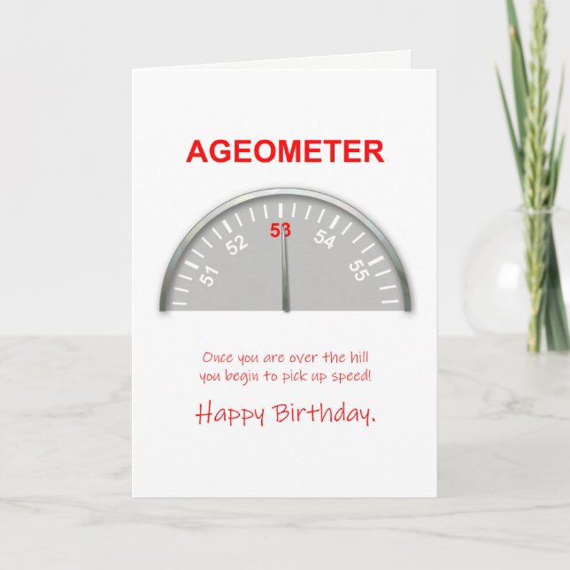 Cartão 53rd Birthday, Ageometer Reading (Frente)