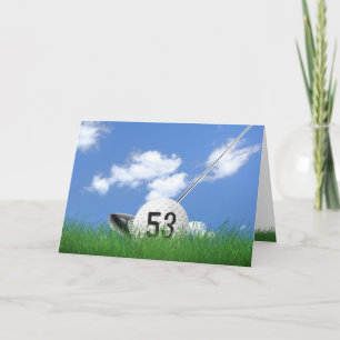 Cartão 53rd birthday golf ball in grass