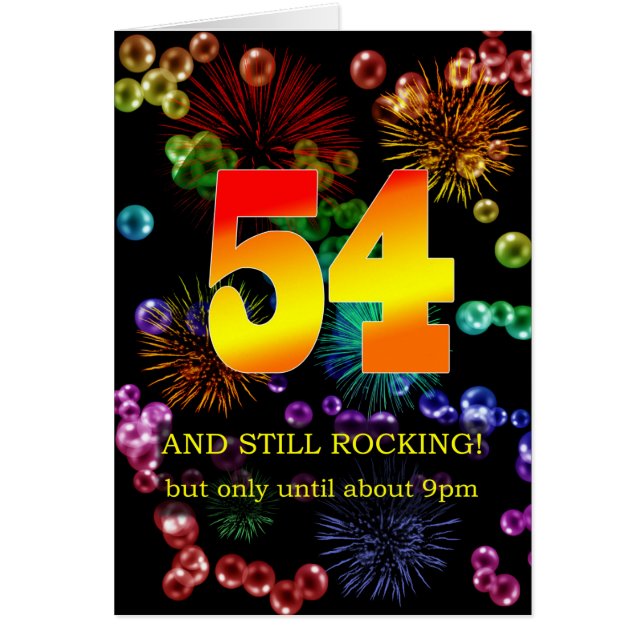 Cartão 54.º aniversário ainda está balançando (Frente)