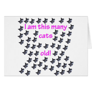 Cartão 54 cabeças do gato velhas
