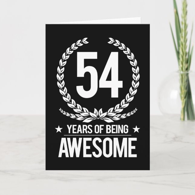 Cartão 54th Birthday (54 Years Of Being Awesome) (Frente)
