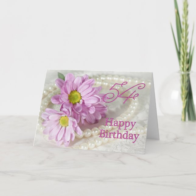 Cartão 54th Birthday card with daisies (Frente)