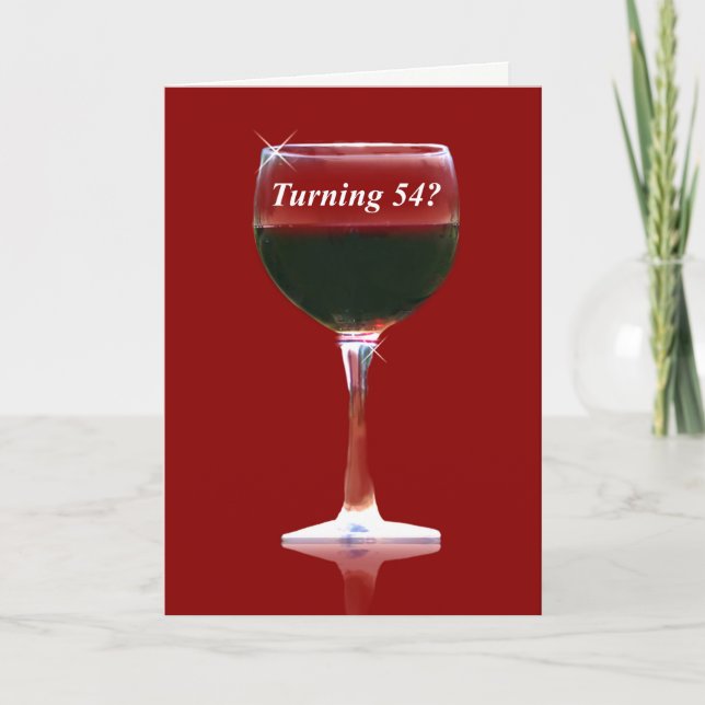 Cartão 54th Wine Humorous Birthday Card (Frente)
