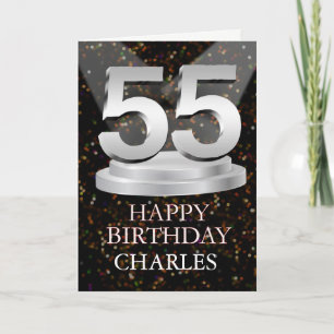 Cartão 55º Aniversário Destaques Adiciona Uma Placa De No