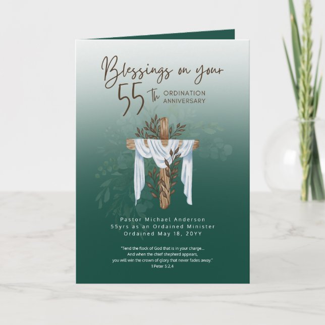 Cartão 55.a ORDENAÇÃO ANIVERSARY Padre Ministro (Frente)