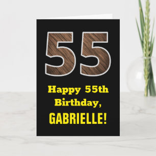 Cartão 55.o Aniversário: Nome, Padrão "55" de Grãos de