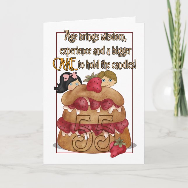 Cartão 55th Birthday Card - Humour - Cake (Frente)
