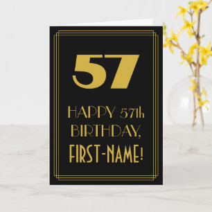 Cartão 57º Aniversário – Visual Inspirado no Art Deco "57