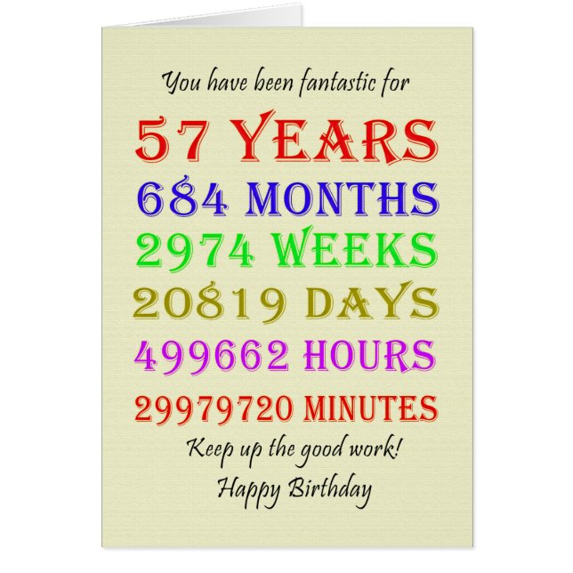 Cartão 57.º Aniversário — Marcos (Frente)