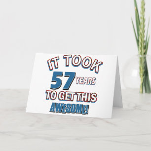 Cartão 57 year old birthday designs
