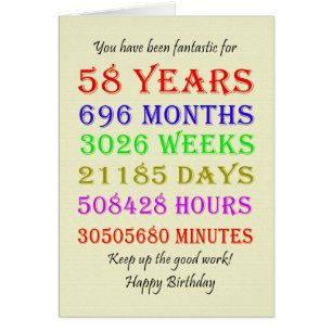 Cartão 58º aniversário