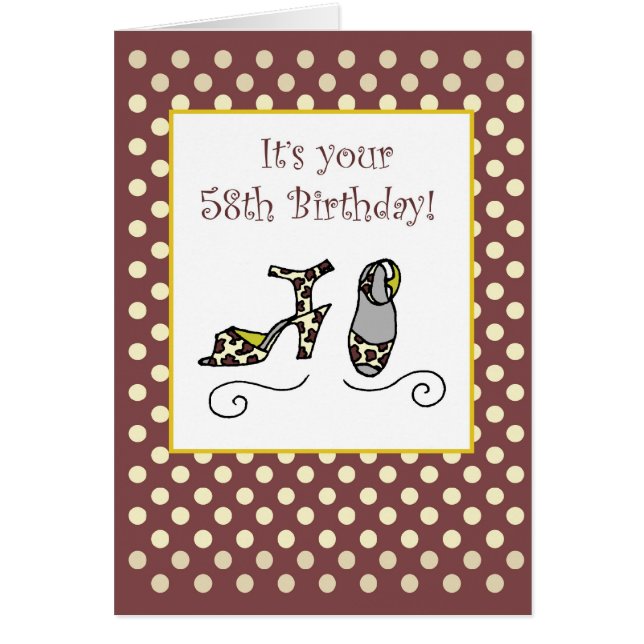 Cartão 58º Sapatos femininos de aniversário (Frente)