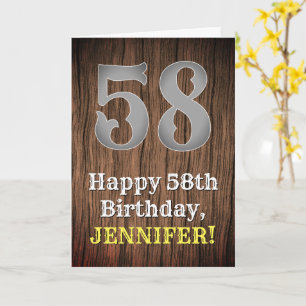 Cartão 58.o Aniversário: Country Western Inspirou Olhar,