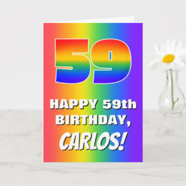 Cartão 59º aniversário: Padrão Divertido e Colorido do Ar
