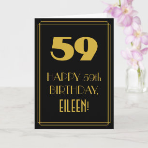 Cartão 59º Aniversário ~ Visual Inspirado em Art Déco "59