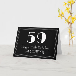 Cartão 59º Aniversário ~ Visual Inspirado no Art Deco "59