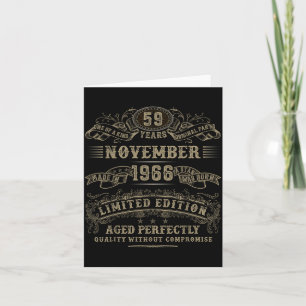 Cartão 59 Anos de Idade 59º Aniversário Novembro 1966 Edi