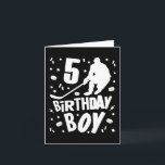 Cartão 5 Birthday Boy Ice Hockey Kids 5 Anos Festa<br><div class="desc">5 Birthday Boy Ice Hockey Kids 5 Anos de Festa Dotada</div>