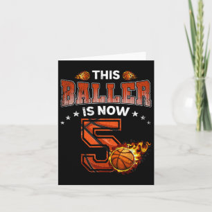 Cartão 5 Birthday Boys Bysketbyll Player Oferece 5 Anos