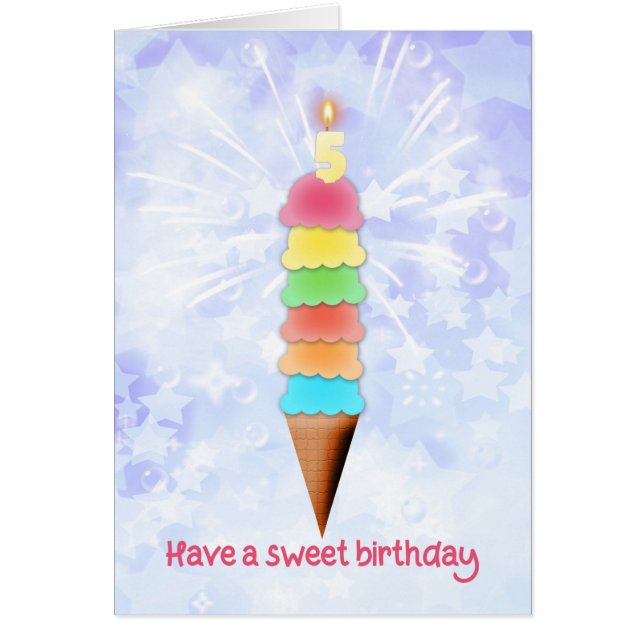 Cartão 5 Birthday Giant Sorvete (Frente)