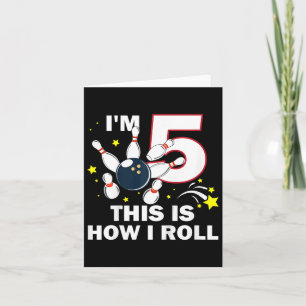 Cartão 5 Boliche de aniversário Tenho 5 anos É assim que