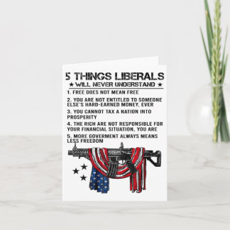 Cartão 5 coisas que os liberais nunca entenderão (atrás)