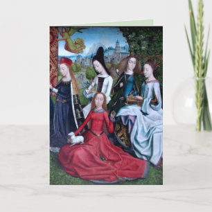 Cartão 5 Mártires Virgem num Jardim (metade direita:  M 