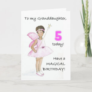 Cartão 5th Birthday Card for a Granddaughter