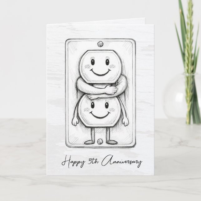 Cartão 5th Wedding Anniversary Electrical Socket  (Frente)