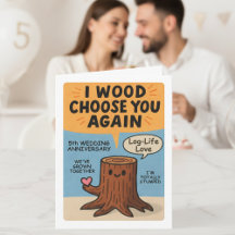 5th Wedding Anniversary Pun wood