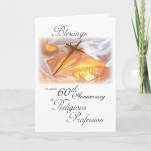 Cartão 60º Aniversário da Vida Religiosa, para uma freira