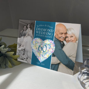 Cartão 60º Aniversário de casamento diamantino arte de co