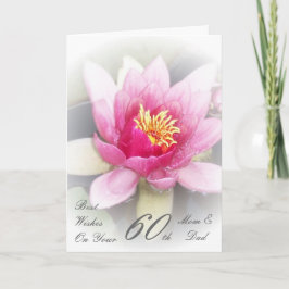 Cartão 60º aniversário de casamento Mãe e Pai Água Lily