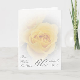 Cartão 60º aniversário de casamento Mãe e Pai Rosa Amarel