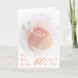 Cartão 60º aniversário de casamento Mãe e Pai Rosa Rosa R