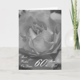 Cartão 60º aniversário de casamento Mãe e Rosa