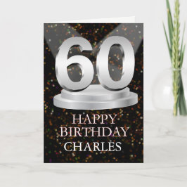 Cartão 60º Aniversário Destaques Adicionar Uma Placa De N