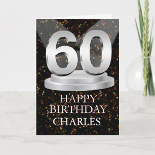 Cartão 60º Aniversário Destaques Adicionar Uma Placa De N