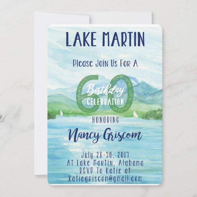 Cartão 60º aniversário do lago Fim de semana (Frente)