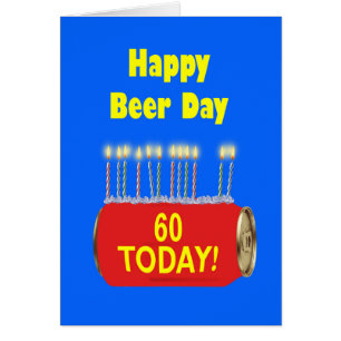 Cartão 60º aniversário feliz do Dia da Cerveja