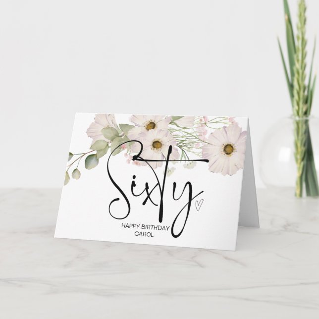 Cartão 60º aniversário Sessenta Feliz Aniversário para Am (Frente)