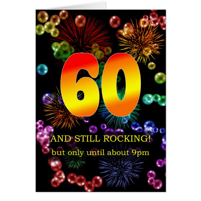 Cartão 60.º aniversário ainda está balançando (Frente)