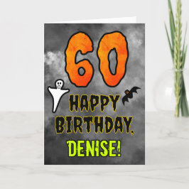 Cartão 60.º aniversário: Tema de Halloween de Eerie + Nom