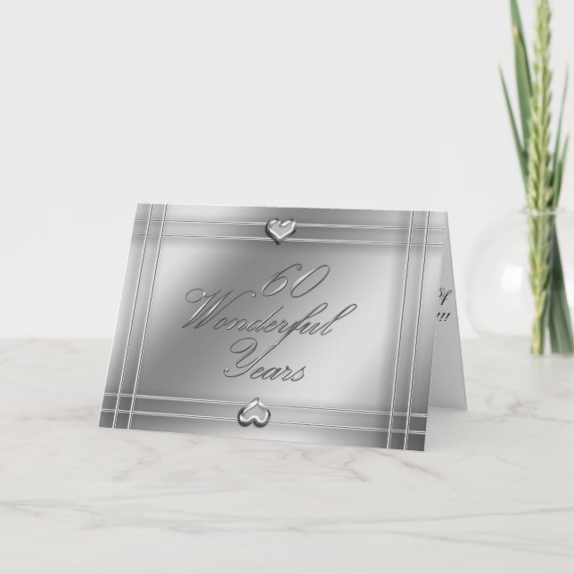 Cartão 60 anos maravilhosos (aniversário de casamento) (Frente)