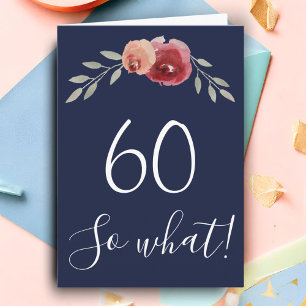 Cartão 60 e daí Rosas Aquarela Floral 60º Aniversário 