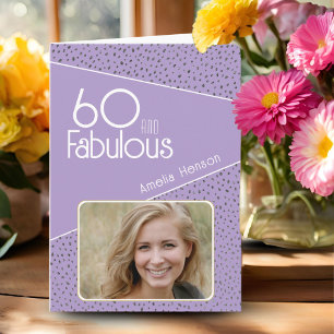 Cartão 60 e Fabuloso Brilho Foto Aniversário de 60 anos